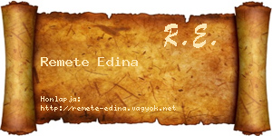 Remete Edina névjegykártya